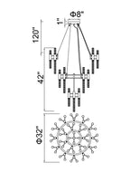 Post-Modern Simple Light Luxury 3-Tier Round Glass Tubes Chandelier