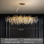 French Branch Elegant Crystal Leaves Chandelier