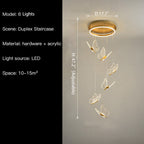 Nordic Butterfly Chandelier Luxury Foyer Staircase Ceiling Light for Living / Dining Room