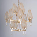 Modern 3-Tiered Crystal Shade Chandelier for Living Room / low-Ceiling