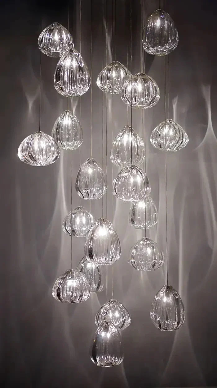 Modern Nordic Style Hand Blown Glass Pendant Crystal Chandelier for Dining Room / living Room / stairwell