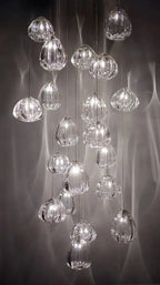 Modern Nordic Style Hand Blown Glass Pendant Crystal Chandelier for Dining Room / living Room / stairwell