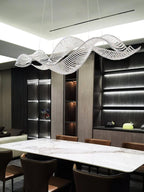 Modern Wavy Crystal Chandelier for Dining Room / kitchen Island
