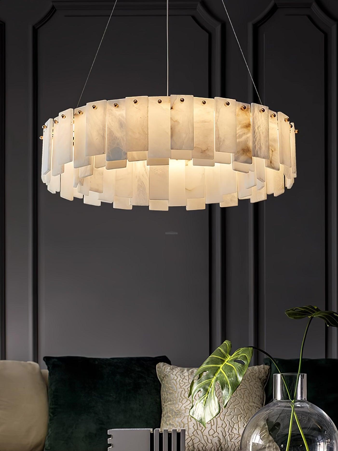 Halos Alabaster Round / square Chandelier
