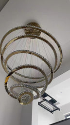 Light Luxury 5 / 6 / 7 Rings Crystal Chandelier for Staircase / foyer / villa