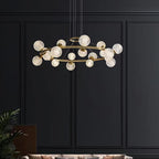 Modern Crystal Brass Finish Chandelier Molecular Ceiling Light with Round and Rectangular Shape