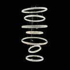 Luxury Rings Crystal Chandelier for High Ceiling