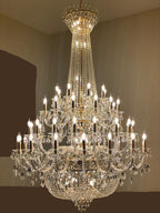 Extra Large European-Style Multi-Layers Candle Luxury Crystal Chandelier Gold Art Foyer / staircase Decorative