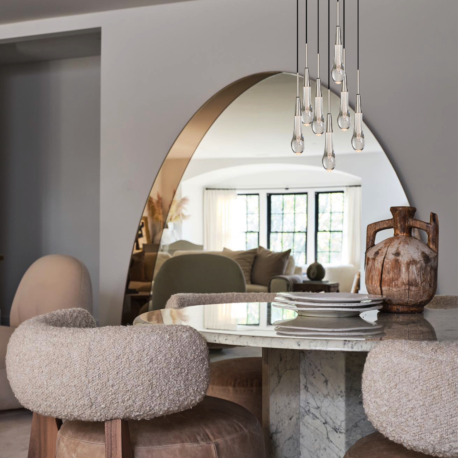 Soltaire Cluster Crystal Pendant 3 Light 5 Light 7light