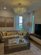 Modern Round / rectangular Floral Branch Crystal Chandelier for Low-Ceiling