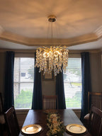 French Branch Elegant Crystal Leaves Chandelier