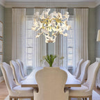 23.6-InchGold and White Ceramic Ginkgo Leaf Chandeliers
