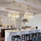 23.6-InchGold and White Ceramic Ginkgo Leaf Chandeliers