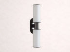 Harlin 2-Light Bronze Wall Sconce in Milk