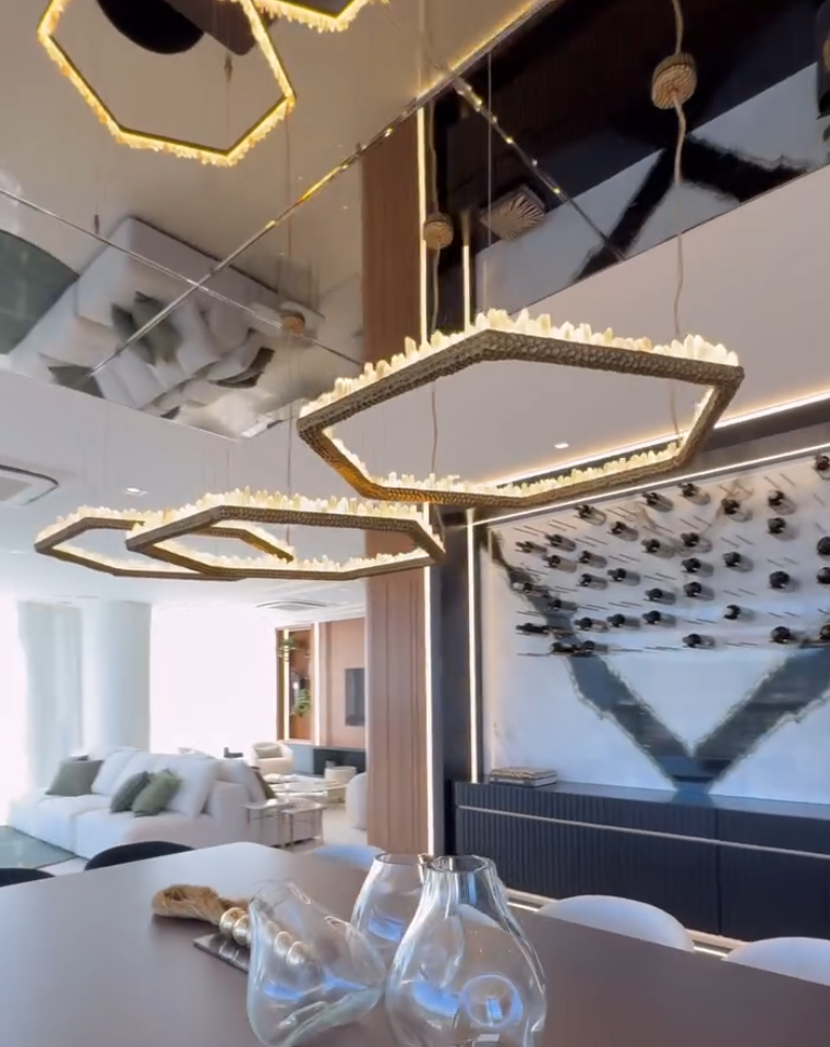 Hand Hammered Brass Natural Crystal Chandelier for High-Ceiling / low-Ceiling