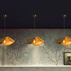 Postmodern Brass Pendant Lighting with Withered Leaf Shape, High-Quality Finish