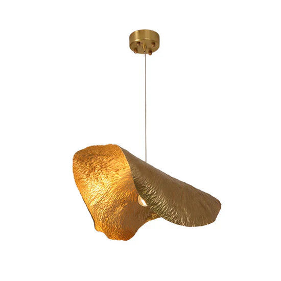 Postmodern Brass Pendant Lighting with Withered Leaf Shape, High-Quality Finish