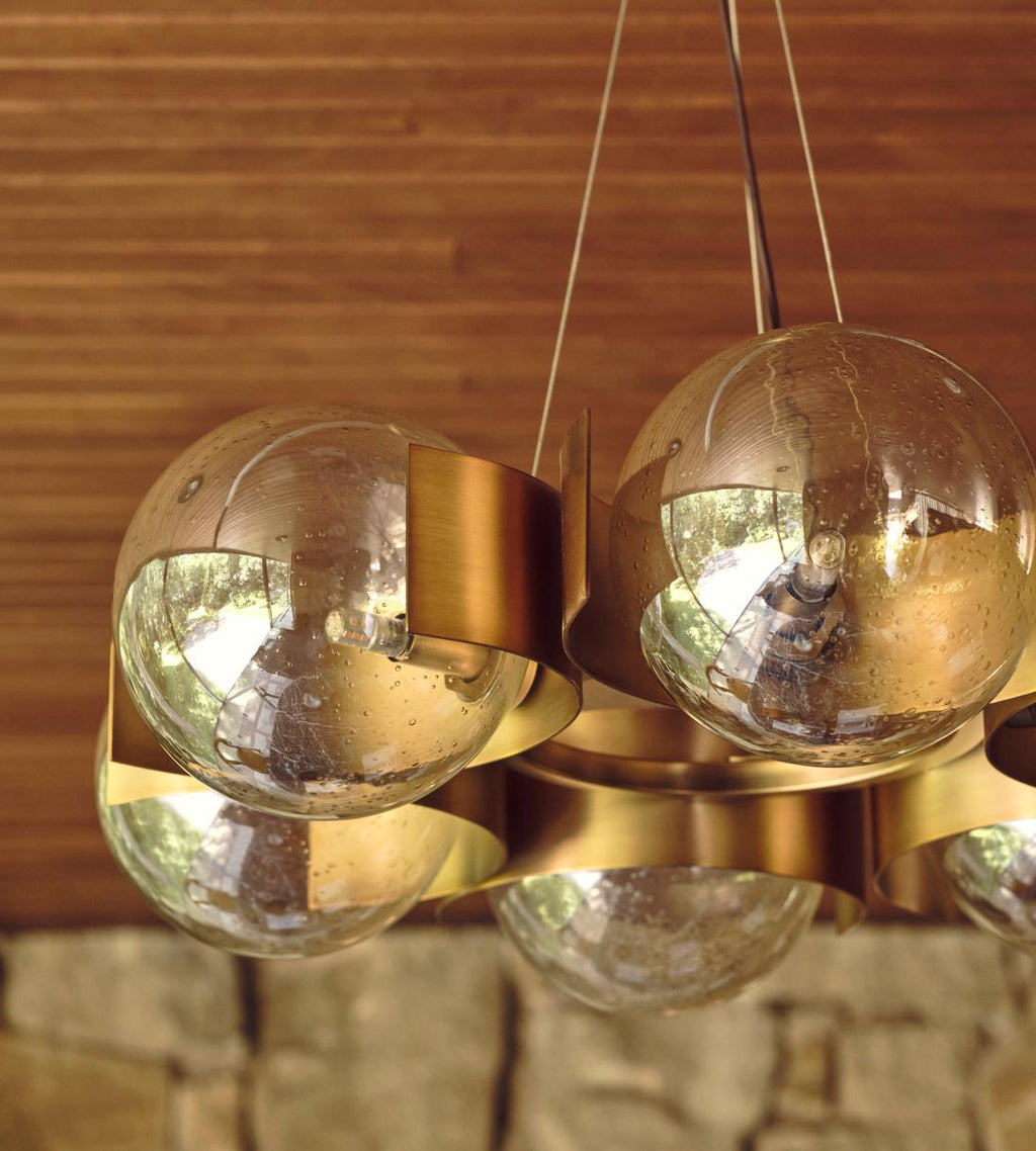 Antique Brass Globe Chandelier - Erhaus product image 3
