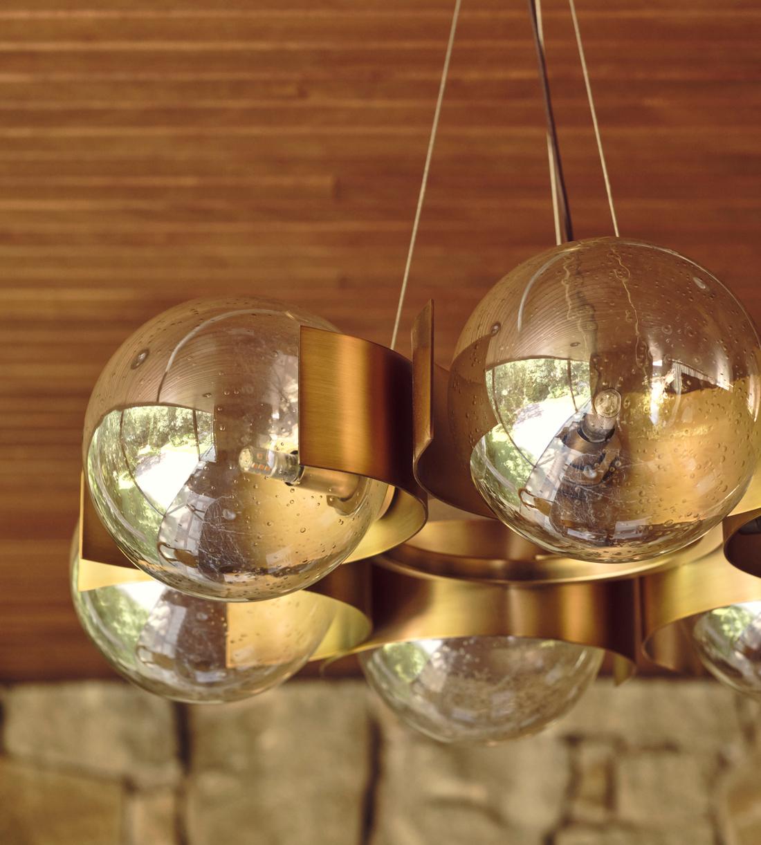 Antique Brass Globe Chandelier - Erhaus product image 3