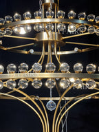 Modern 2 / 3 Ring Glass Ball Chandelier for Low-Ceiling
