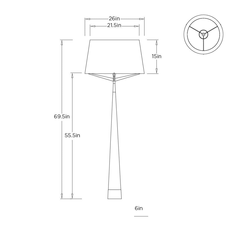 Elden Floor Lamp 79172-331 technical dimension drawing