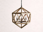 Wooden Beaded Geode Chandelier in Natural