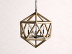 Wooden Beaded Geode Chandelier in Natural