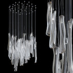 Luméa Organic Glass Tube Cluster Chandelier