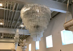 Hand-Blown Glass Tiered Round Chandelier with Metal Finish, 3-4-5-7 Tiers Modern Art Design