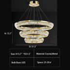 Light Luxury Creative Multi-Layer Shell Crystal Art Chandelier for Living / dining Room