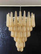 Murano Chandelier – Drop – 75 Glasses – Amber