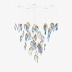 Galaxy Ocean Drift Blown Glass Crystal Spiral Chandelier