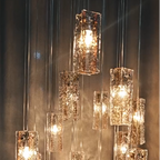 Art Design 1 / 25 / 60 / 84-Light Colorful Rectangle Cluster Glass Tile Pendant / chandelier