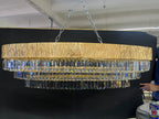 New Modern Gold Round / oval Light Luxury Ceiling Crystal Chandelier Set for Living Room / dining Room