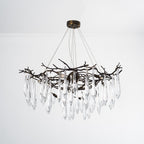 Dawn Teardrop Branch Brass Round Chandelier