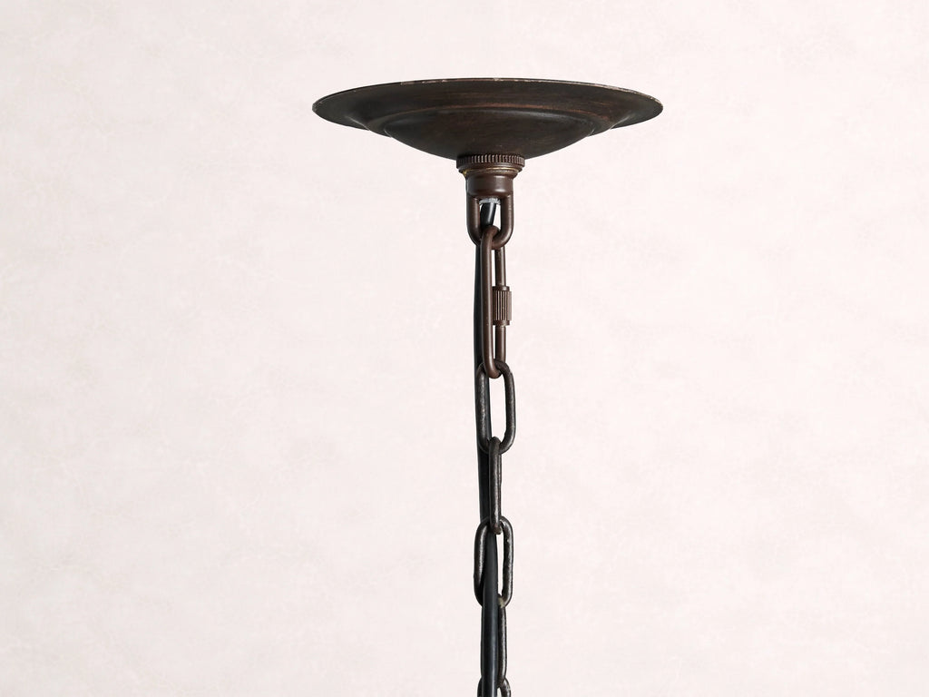 Wooden Beaded Geode Chandelier in Natural
