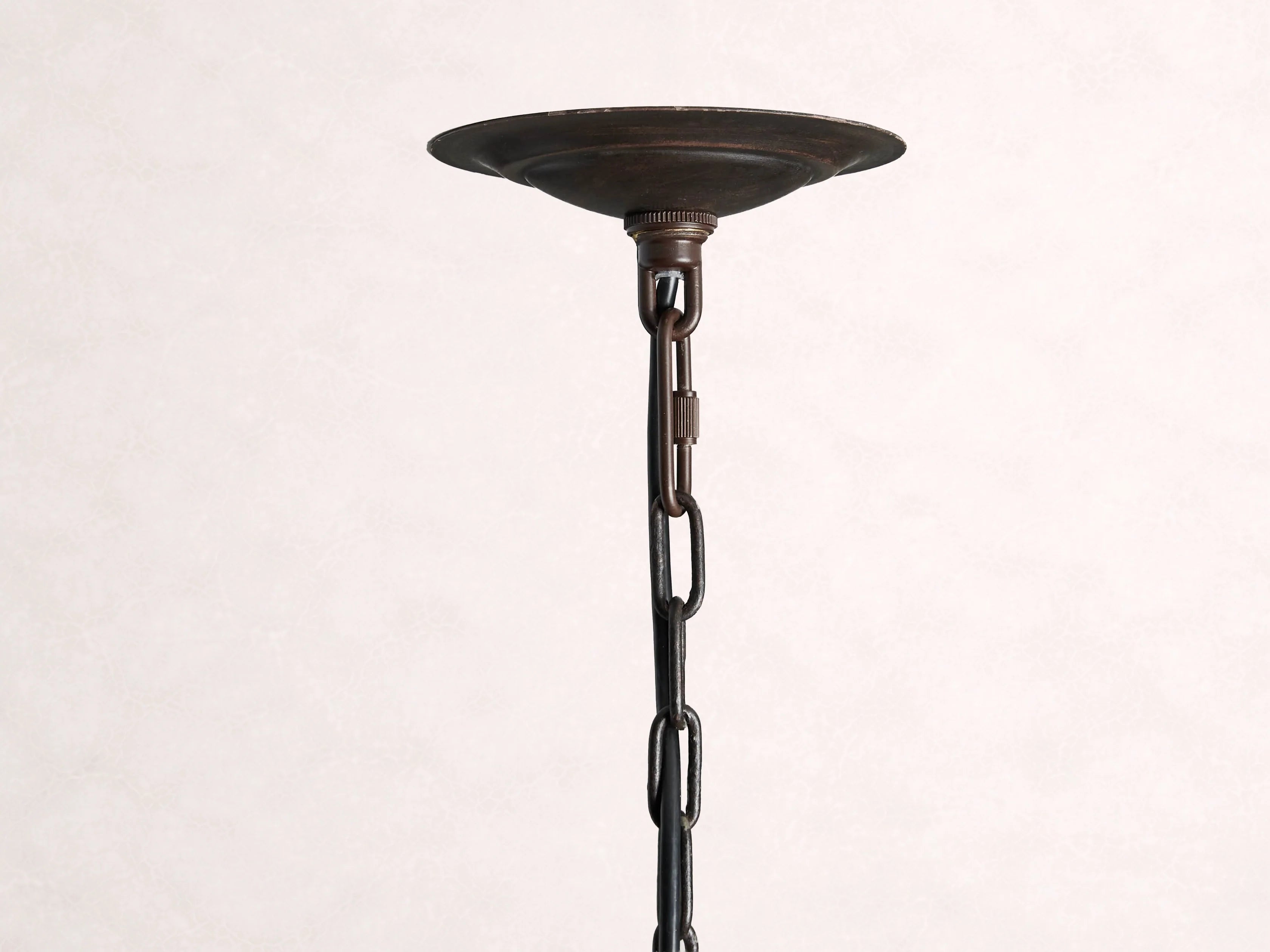 Wooden Beaded Geode Chandelier in Natural