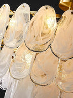 Post-Modern Creative Art Cloud Glass Shell Double Layer Round Chandelier for Living & Dining Room