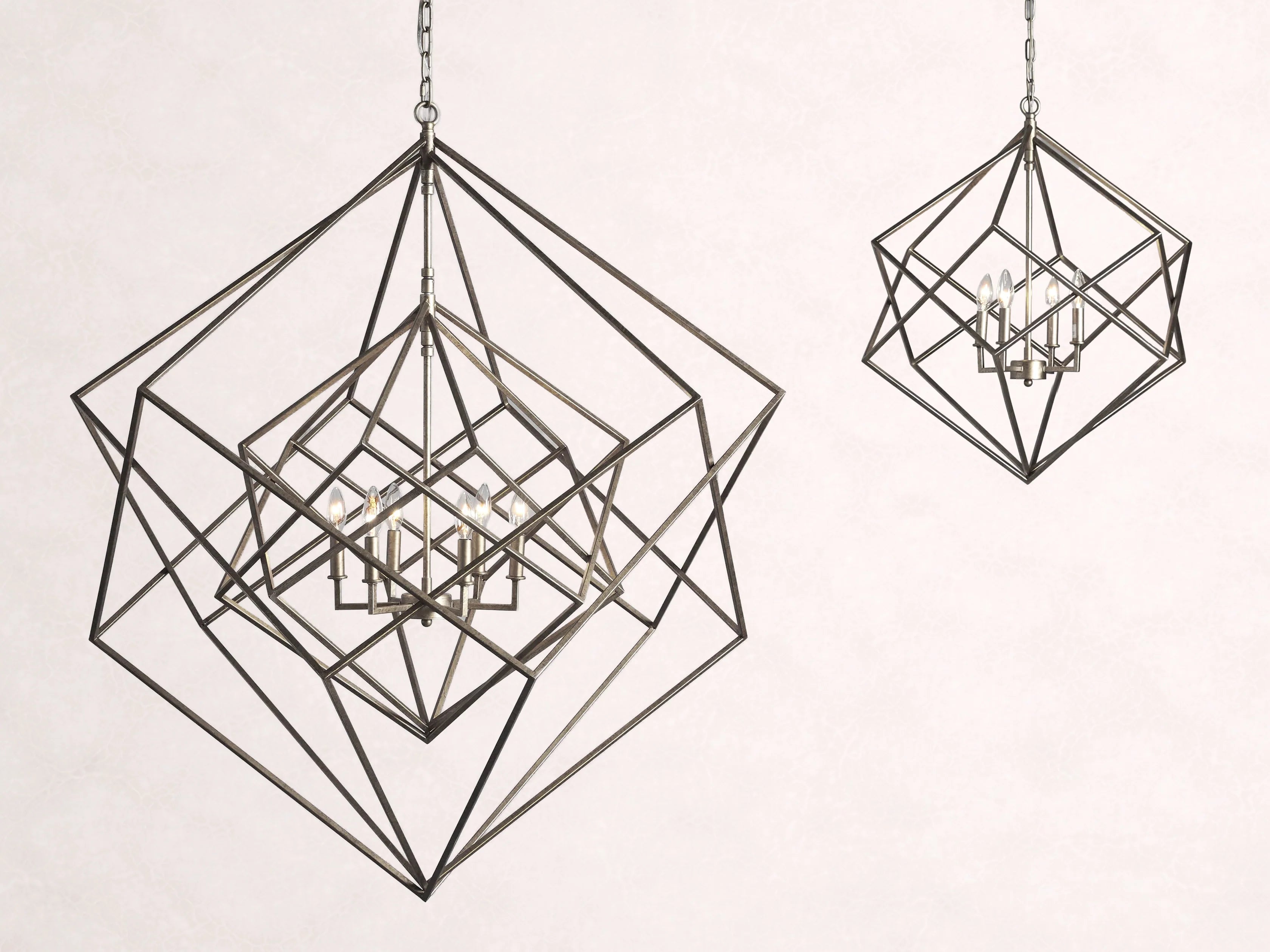 Geode 30-InchChandelier in Silver