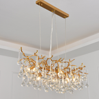 Iris Raindrop Clear Crystal Branch Chandelier