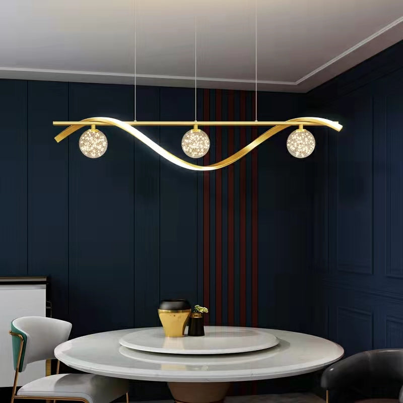 Modern Glass and Metal Rectangular Chandelier with Clear Finish