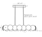 Kinlee Linear Chandelier 82012 technical dimension drawing