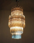 Murano Glass Chandelier – 242 Prisms – Transparent