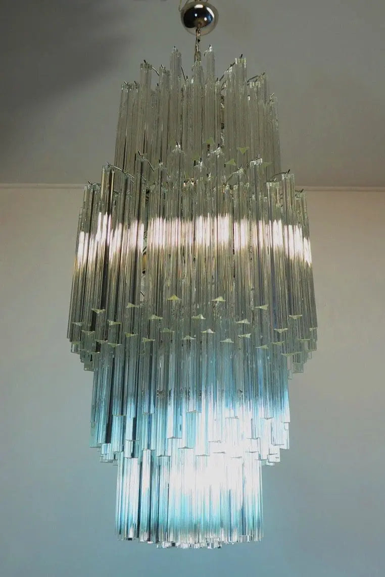 Murano Glass Chandelier – 242 Prisms – Transparent