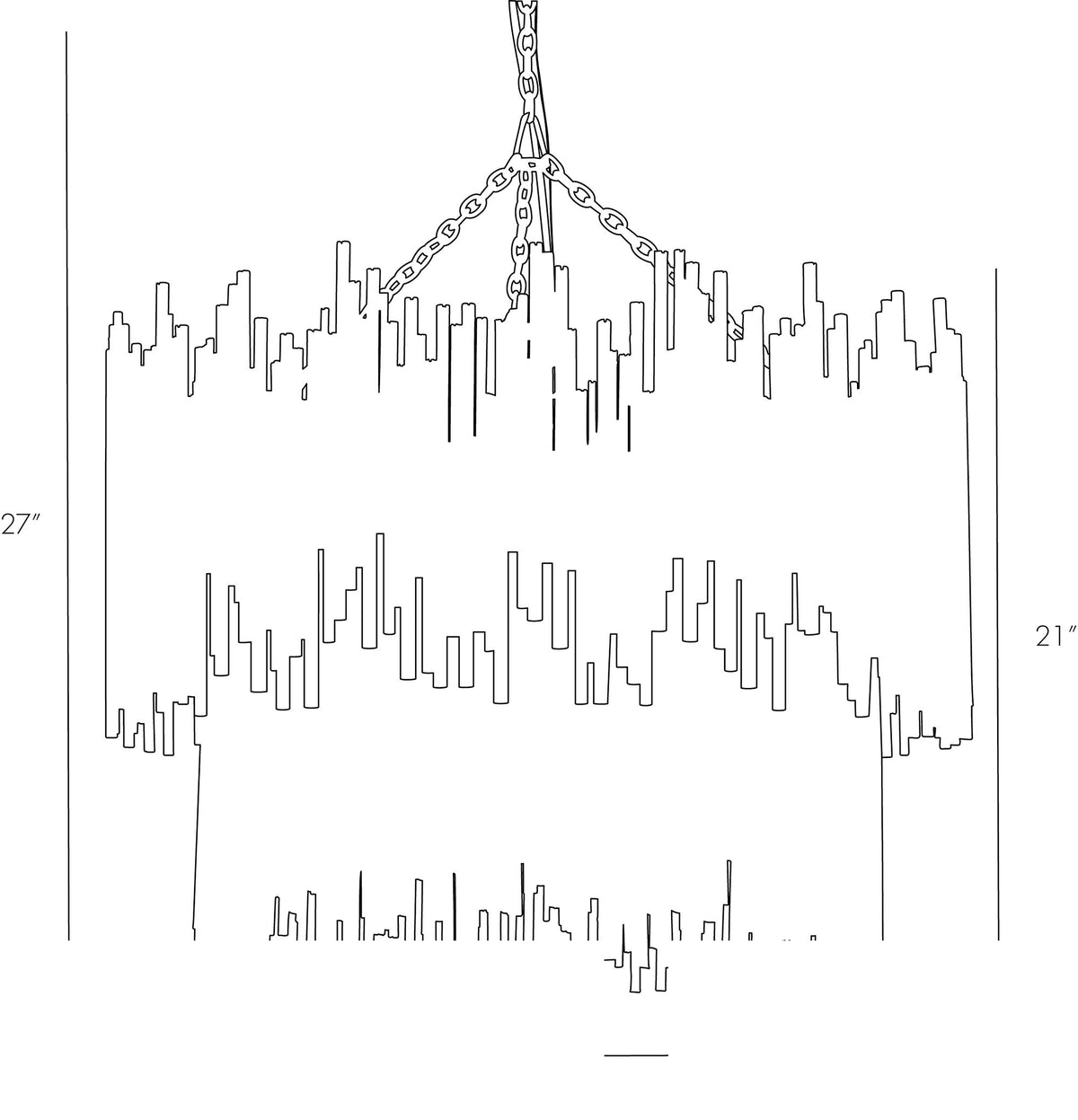 Prescott Two Tiered Chandelier 84006 technical dimension drawing