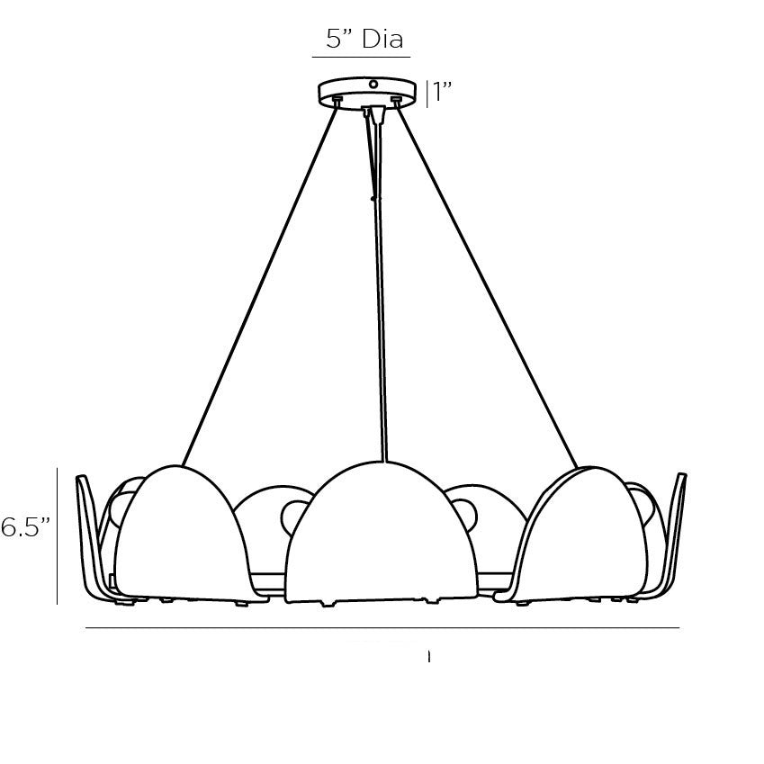 Mendez Chandelier 84065 technical dimension drawing
