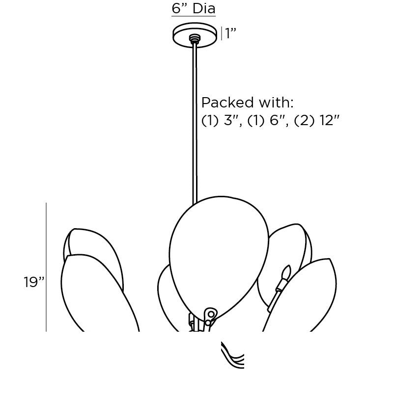 Savo Chandelier 84072 technical dimension drawing