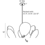 Savo Chandelier 84072 technical dimension drawing
