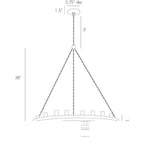 Geoffrey Medium Chandelier 84174 technical dimension drawing