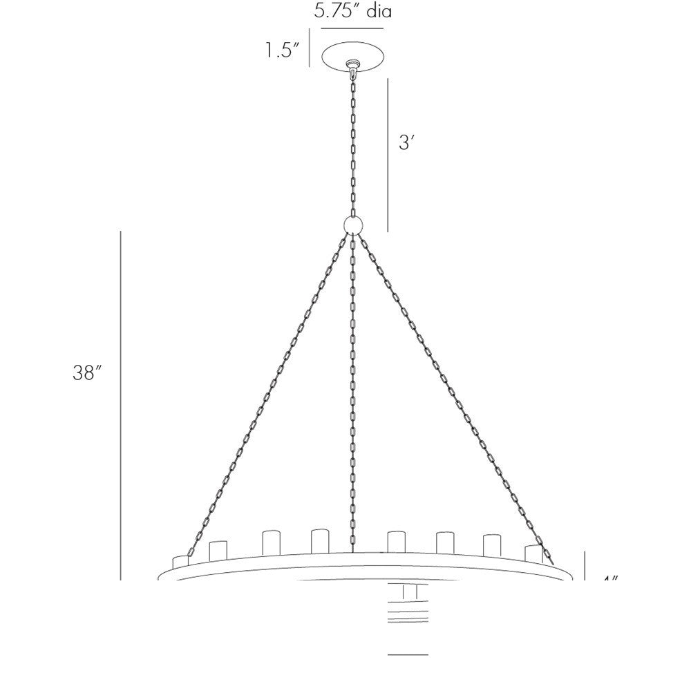 Geoffrey Medium Chandelier 84174 technical dimension drawing